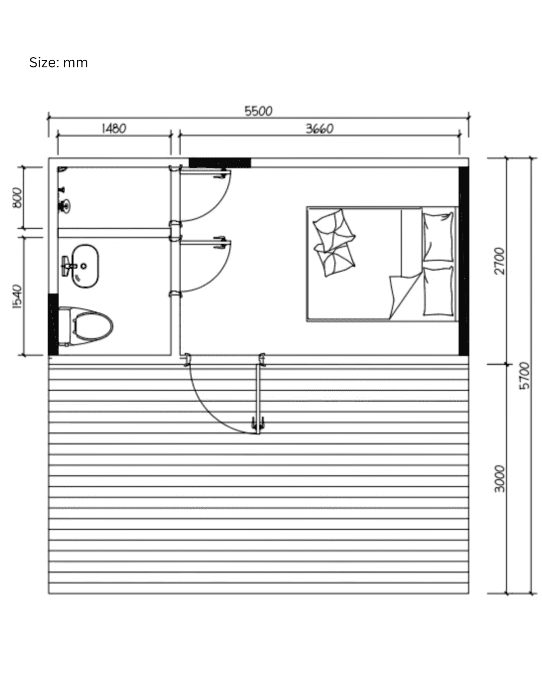 TKS-600 Small Cabin Kit Home (340 sq ft) - Image 3